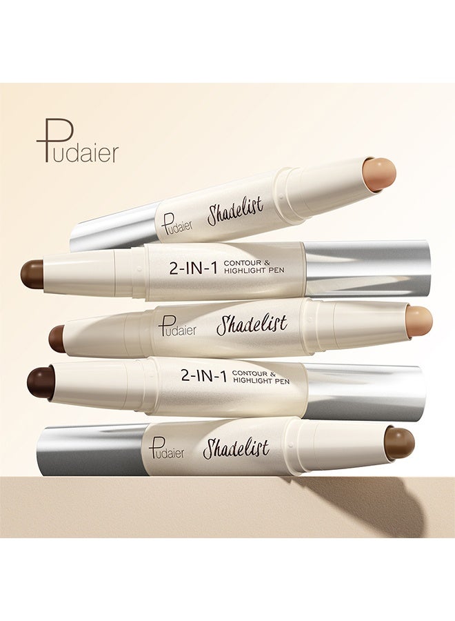 بوداير قلم تحديد وإبراز 2 في 1، قلم تحديد بارد، قلم هايلايتر للمكياج، قلم تحديد برونز مقاوم للماء طويل الأمد، قلم تشكيل الوجه الكريم للسفر رقم 01 - Image 3